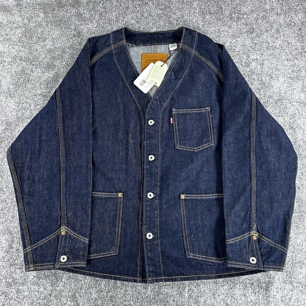 NEW Levi's Premium Capital E Men's Union Engineer Denim Cardigan Size L